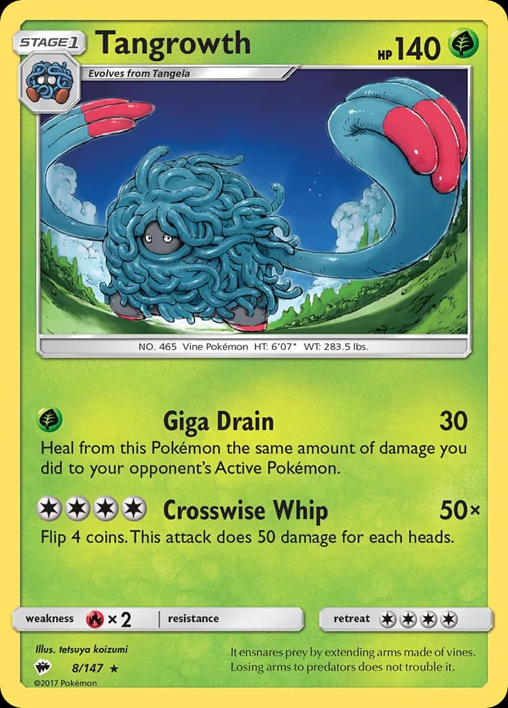 Burning Shadows Tangrowth card front, 8/147