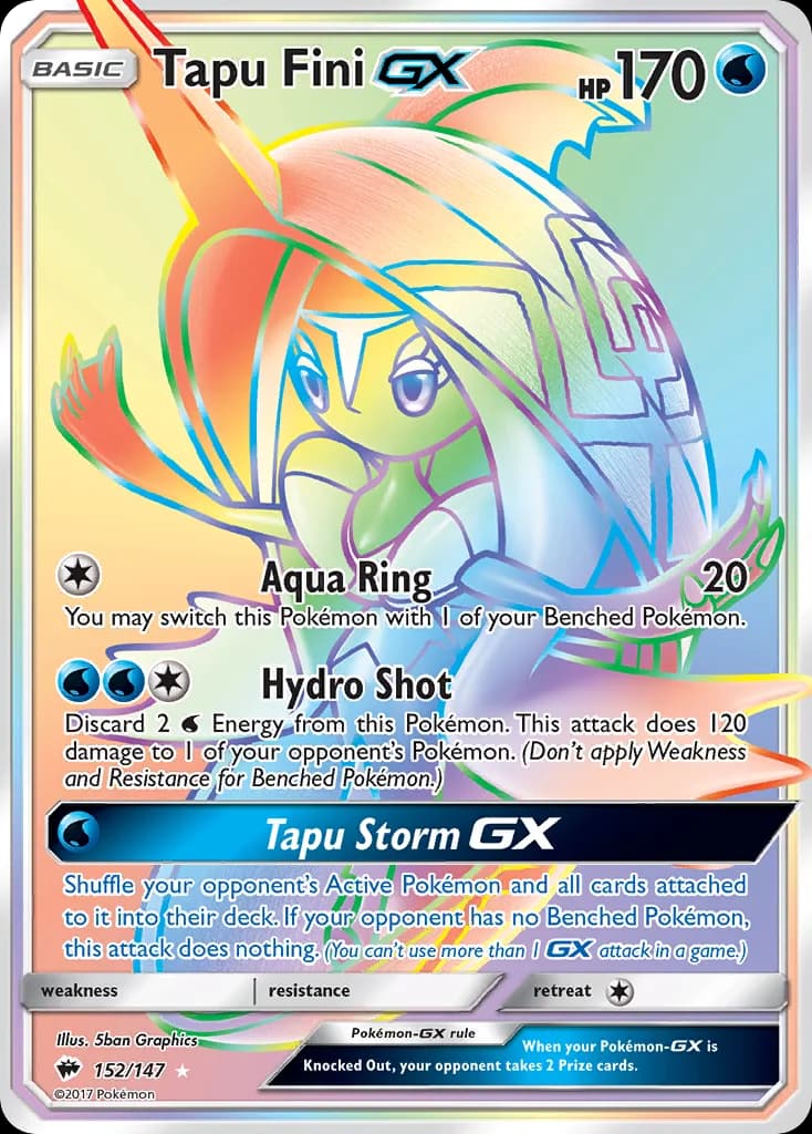 Burning Shadows Tapu Fini-GX card front, 152/147