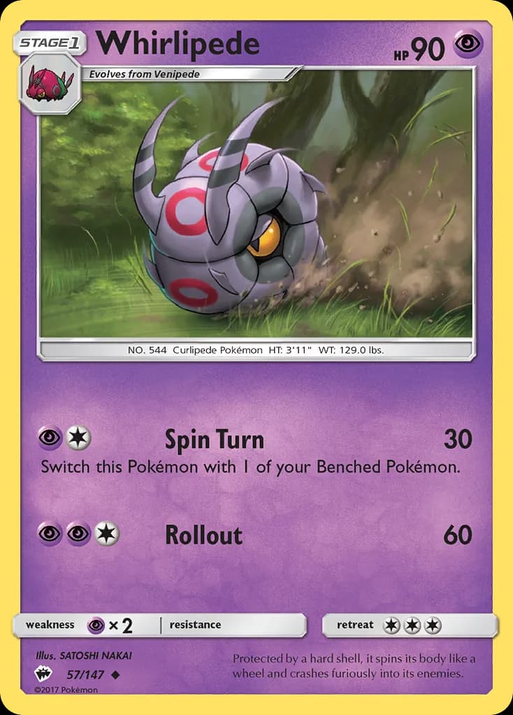 Burning Shadows Whirlipede card front, 57/147