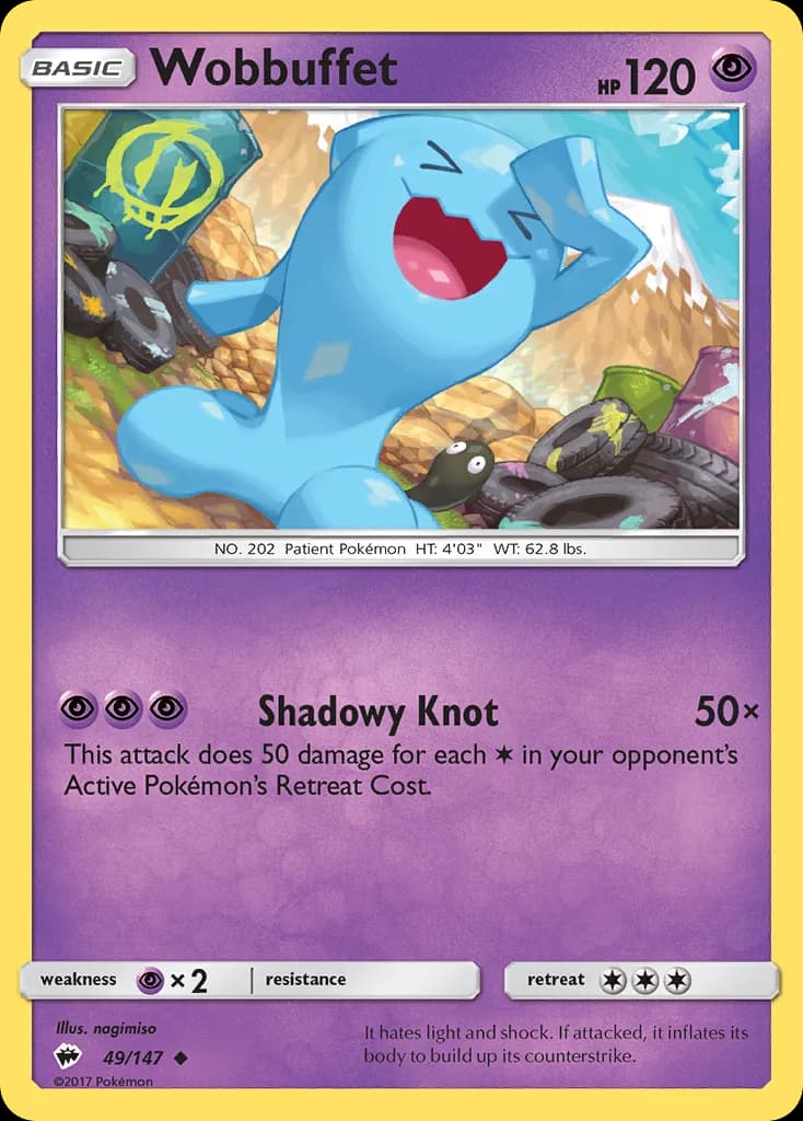 Burning Shadows Wobbuffet card front, 49/147