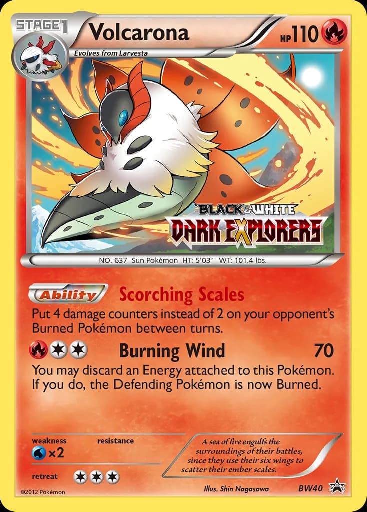 BW Black Star Promos Volcarona card front, BW40