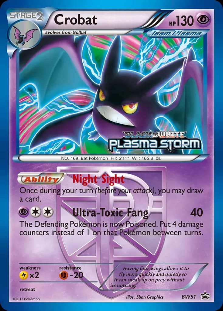 Crobat card front, BW Black Star Promos BW51