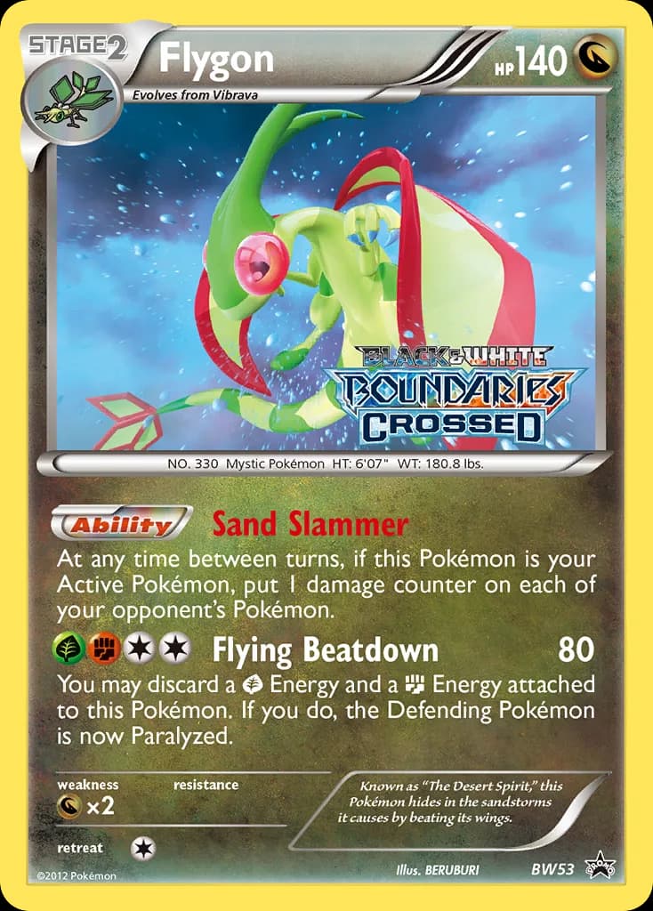 Flygon card front, BW Black Star Promos BW53