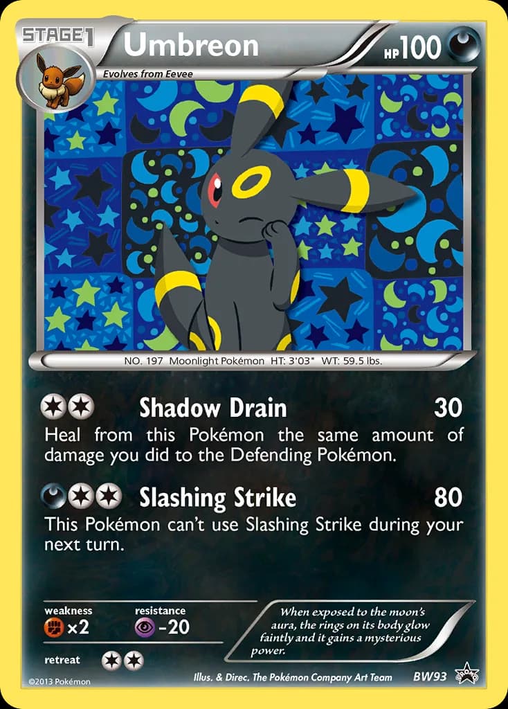 BW Black Star Promos Umbreon holo promo card front, BW93