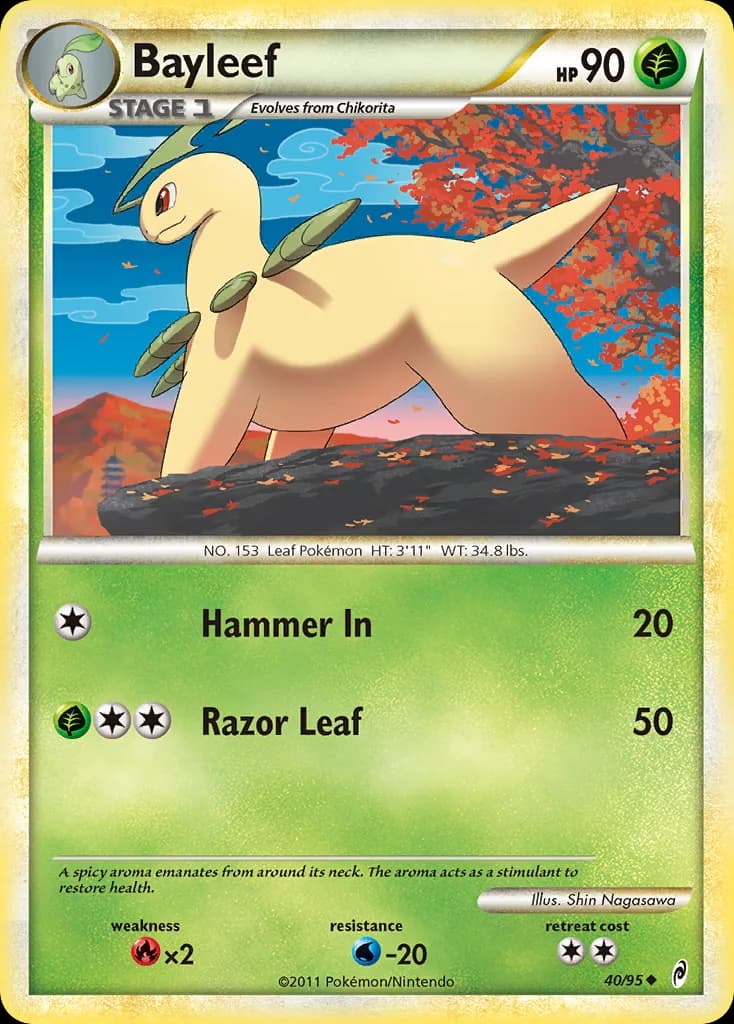 Call of Legends Bayleef card front, 40/95