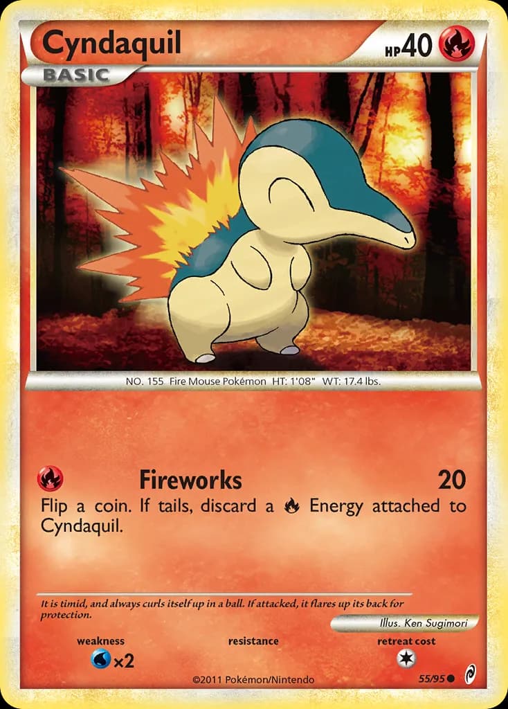 Cyndaquil card front, Call of Legends 55/95
