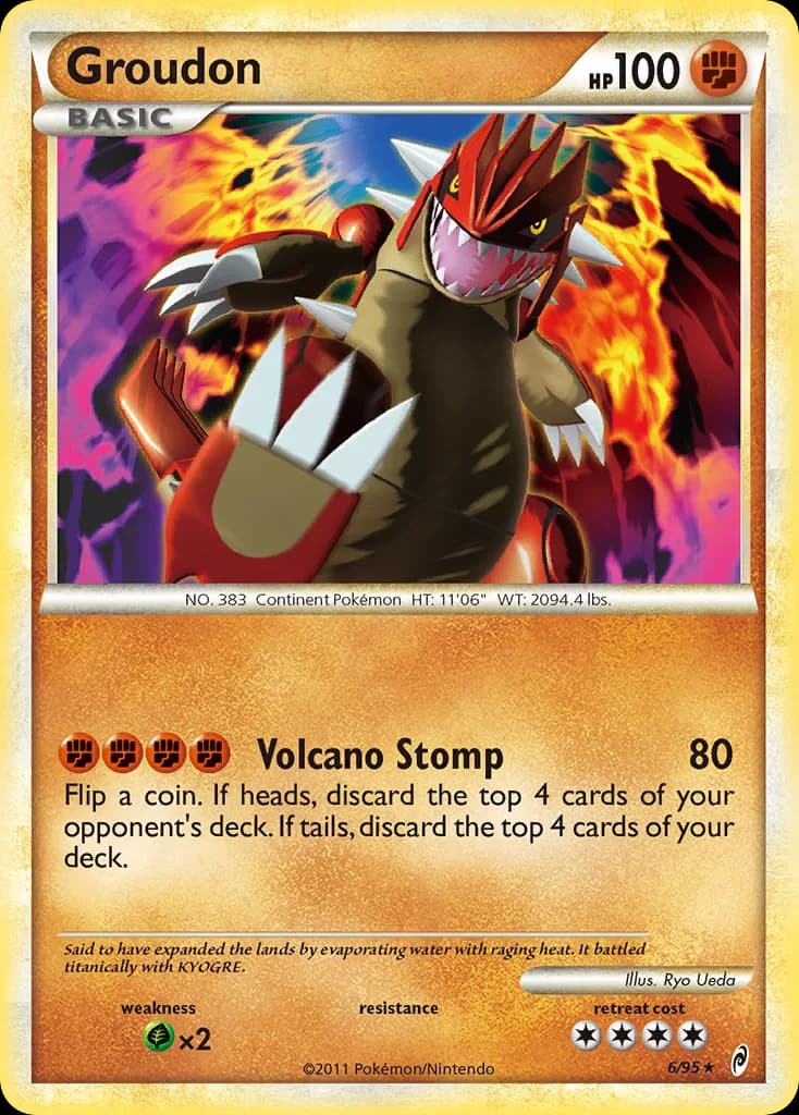Groudon card front, Call of Legends 6/95