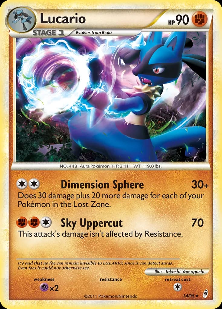 Lucario card front, Call of Legends 14/95