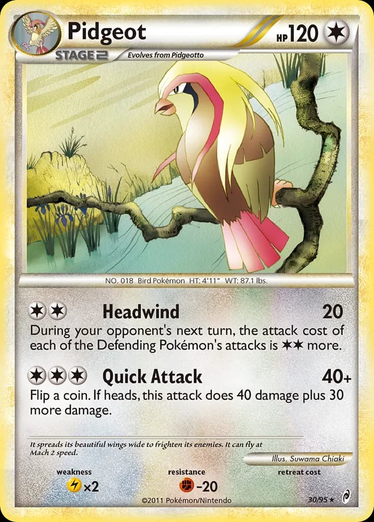 Call of Legends Pidgeot card front, 30/95