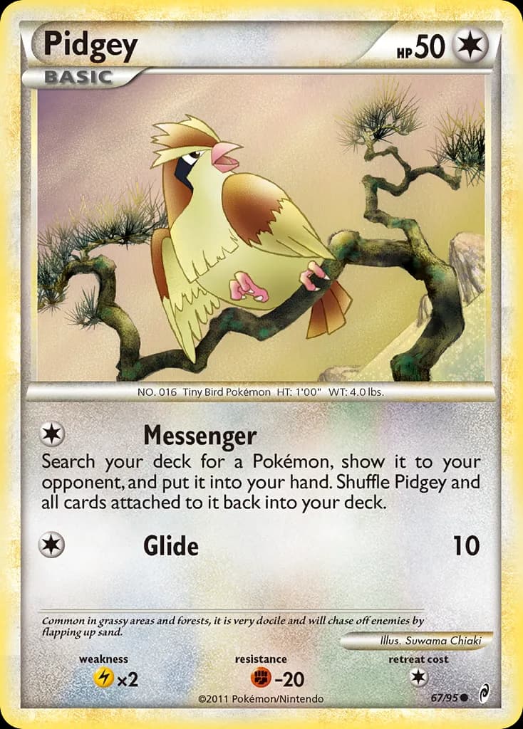 Call of Legends Pidgey card front, 67/95