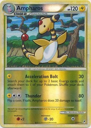 Ampharos reverse holo card front, Call of Legends 23/95