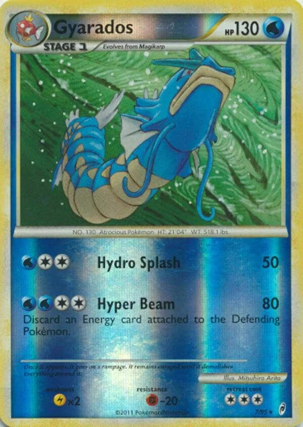 Gyarados reverse holo card front, Call of Legends 7/95