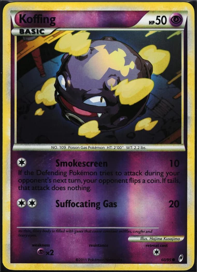 Koffing reverse holo card front, Call of Legends 60/95