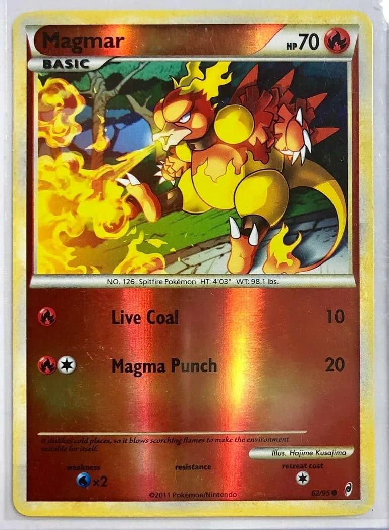 Magmar reverse holo card front, Call of Legends 62/95