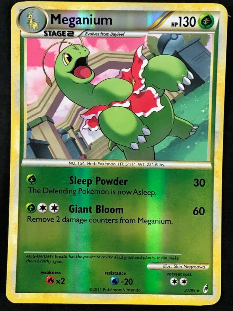 Meganium reverse holo card front, Call of Legends 27/95
