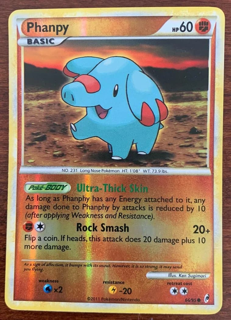 Phanpy reverse holo card front, Call of Legends 66/95