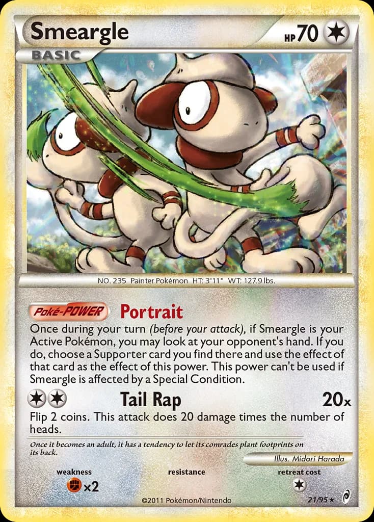 Call of Legends Smeargle card front, 21/95