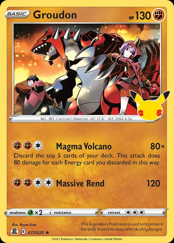 Groudon card front, Celebrations 17/25