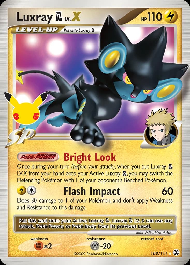 Luxray GL LV.X card front, Celebrations 109/111