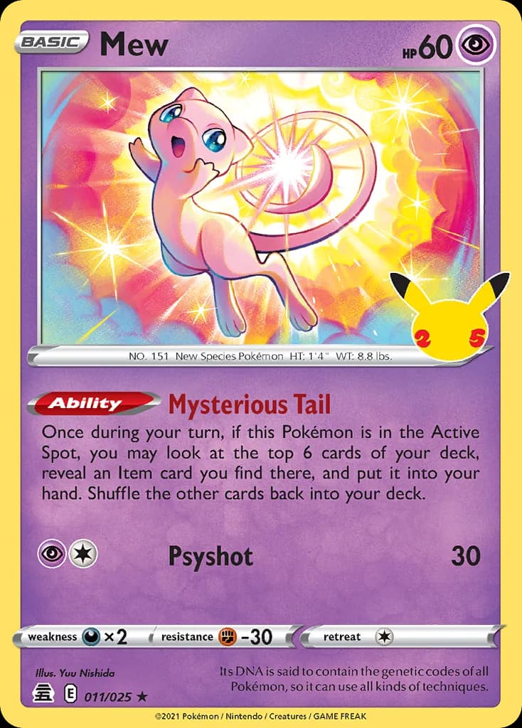 Mew card front, Celebrations 11/25