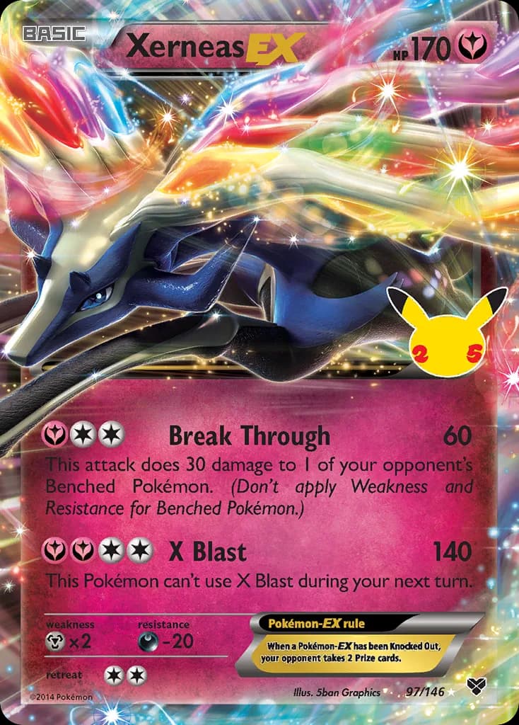 Celebrations Xerneas-EX card front, 97/146