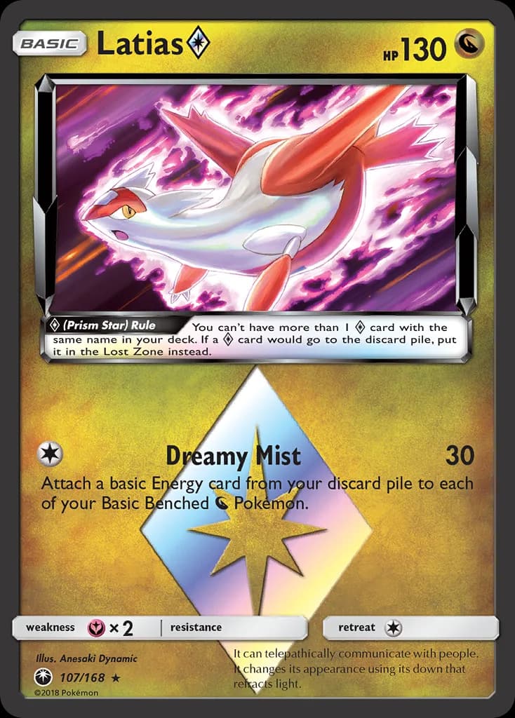 Celestial Storm Latias ◇ card front, 107/168