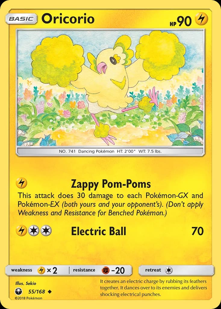 Celestial Storm Oricorio card front, 55/168