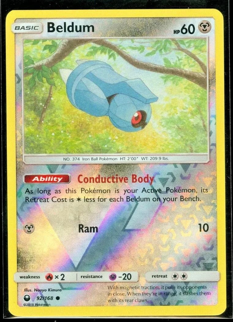 Beldum reverse holo card front, Celestial Storm 92/168