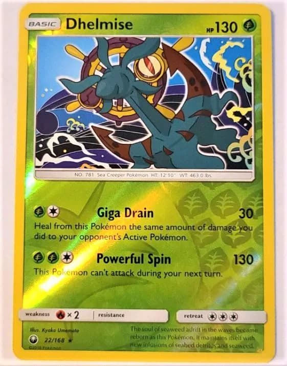 Dhelmise reverse holo card front, Celestial Storm 22/168