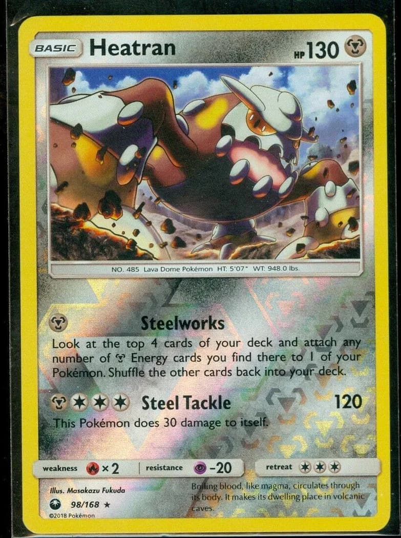 Heatran reverse holo card front, Celestial Storm 98/168