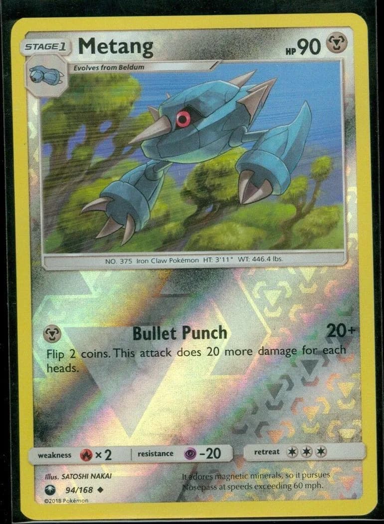 Metang reverse holo card front, Celestial Storm 94/168