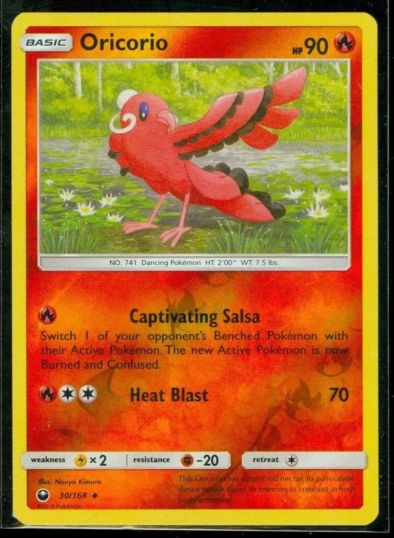 Oricorio reverse holo card front, Celestial Storm 30/168