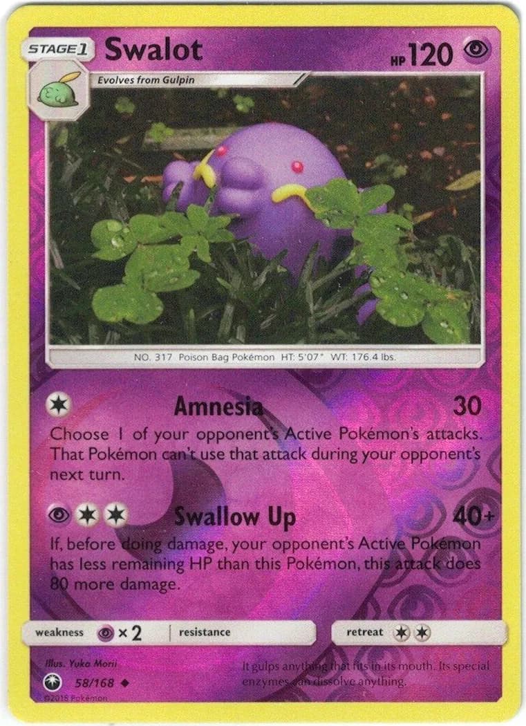 Swalot reverse holo card front, Celestial Storm 58/168