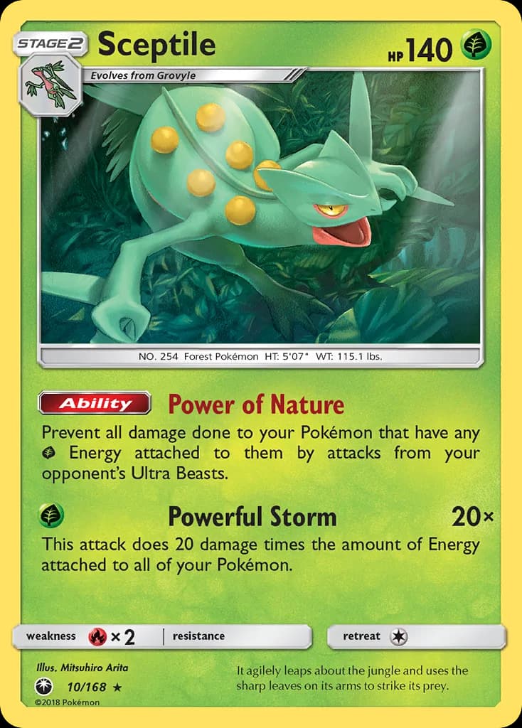 Celestial Storm Sceptile card front, 10/168