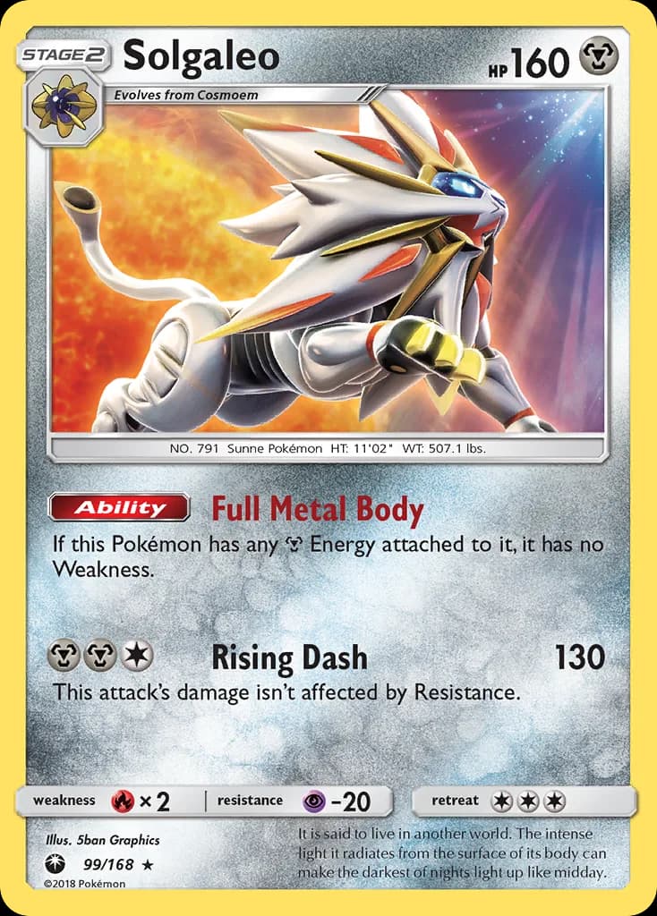 Celestial Storm Solgaleo card front, 99/168