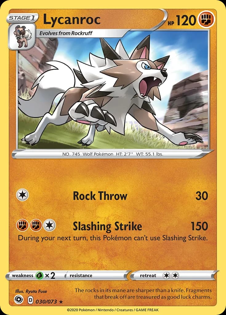 Lycanroc card front, Champion's Path 30/73