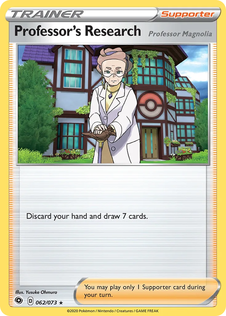 Champion's Path Professor's Research (Professor Magnolia) card front, 62/73