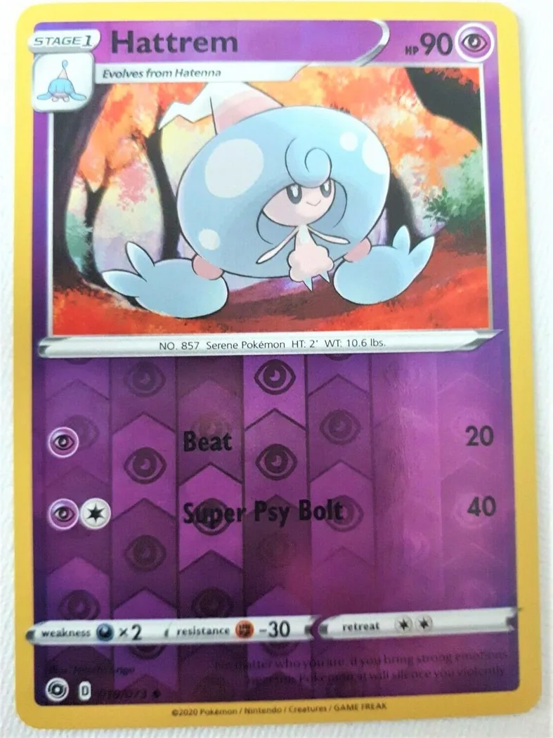 Hattrem reverse holo card front, Champion's Path 19/73