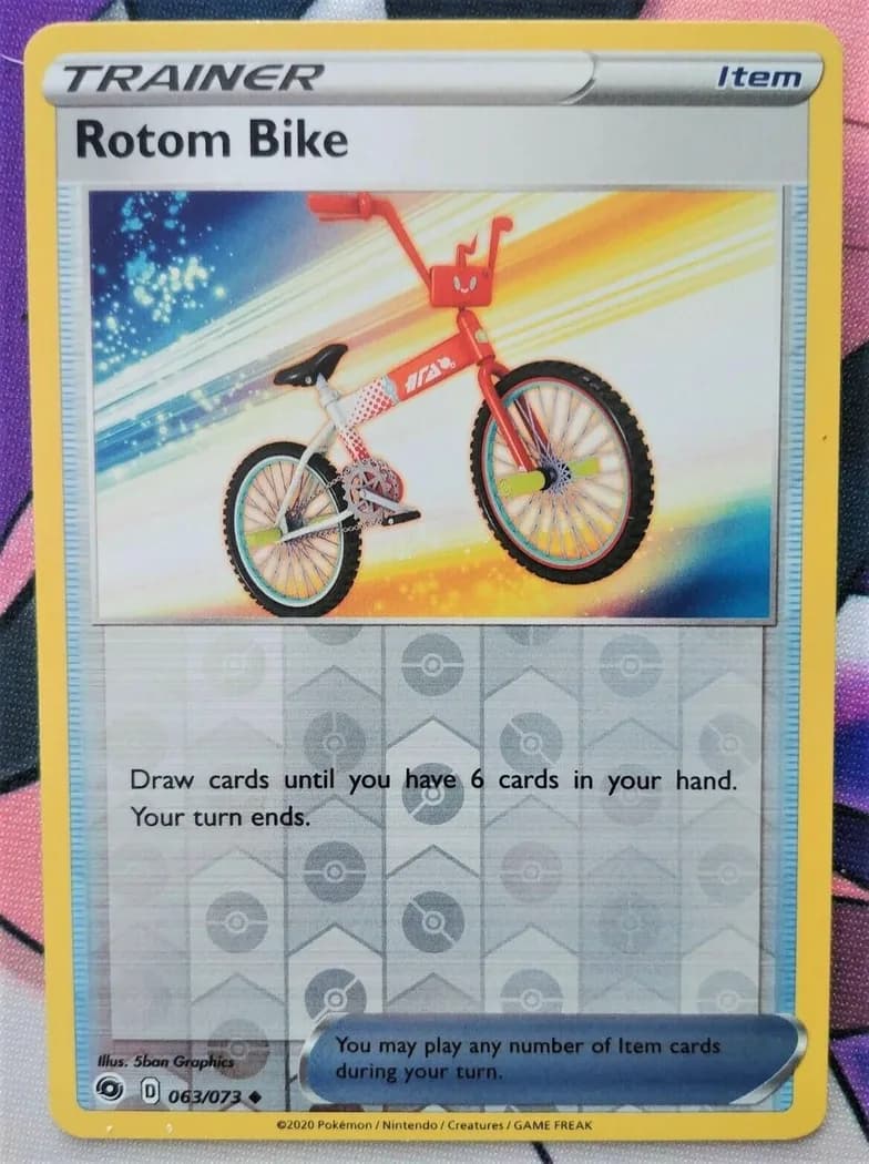Rotom Bike reverse holo card front, Champion's Path 63/73