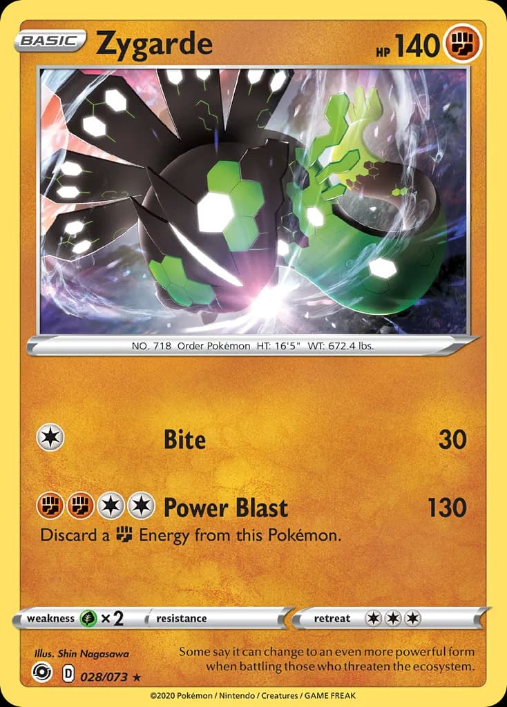 Champion's Path Zygarde card front, 28/73