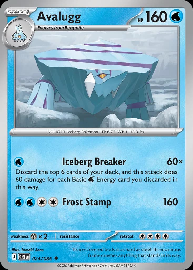 Avalugg card front, Chaos Rising 24/86