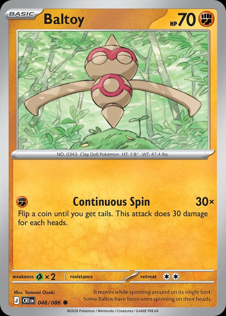 Baltoy card front, Chaos Rising 46/86
