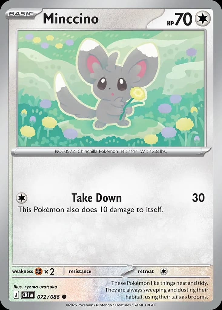 Minccino card front, Chaos Rising 72/86