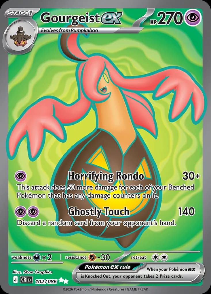 Gourgeist ex card front, Chaos Rising 102/86