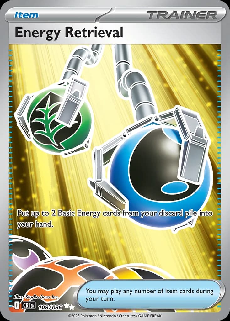 Energy Retrieval card front, Chaos Rising 108/86