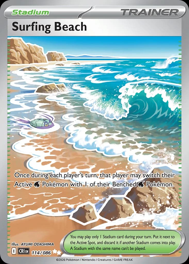 Surfing Beach card front, Chaos Rising 114/86