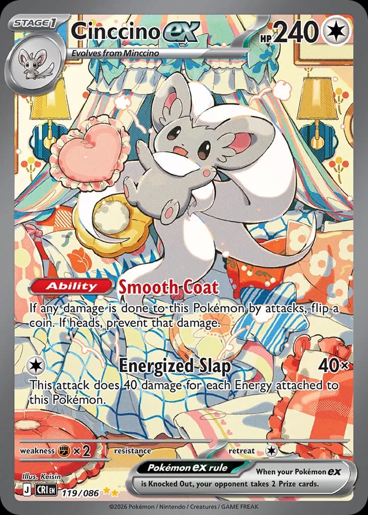 Cinccino ex card front, Chaos Rising 119/86