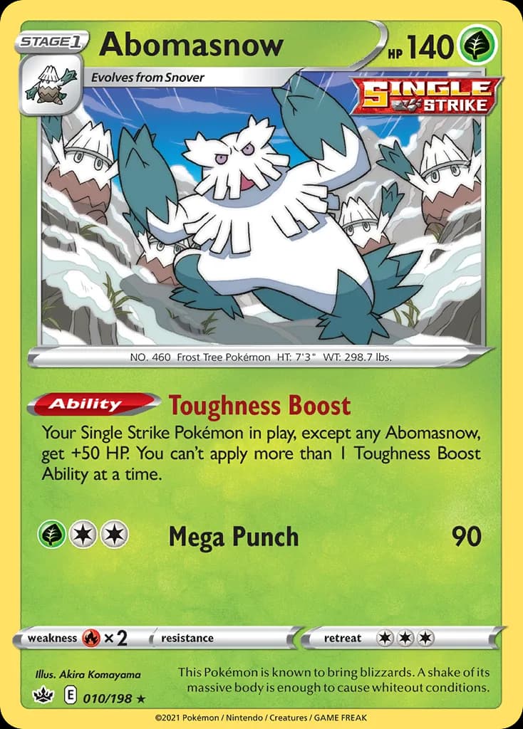 Chilling Reign Abomasnow card front, 10/198