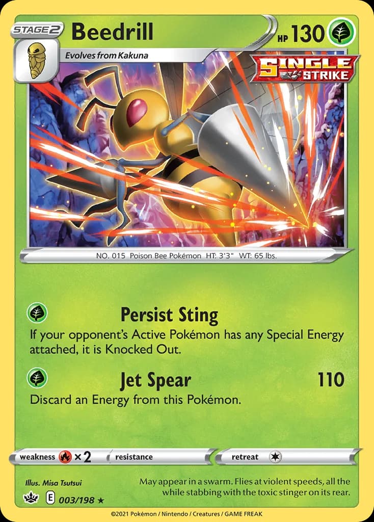 Chilling Reign Beedrill card front, 3/198
