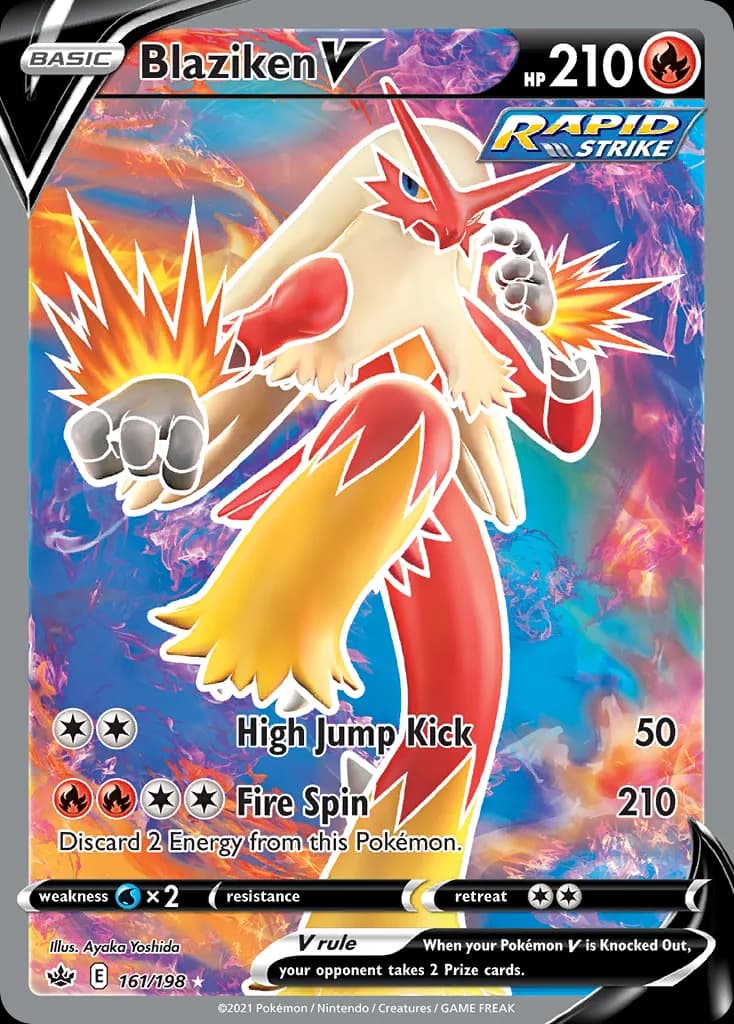 Chilling Reign Blaziken V card front, 161/198